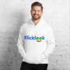 A young man is wearing stylish Klicklook Unisex Color Hoodie.