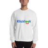 A young man is wearing stylish Klicklook Unisex Crew Neck Color Sweatshirt.