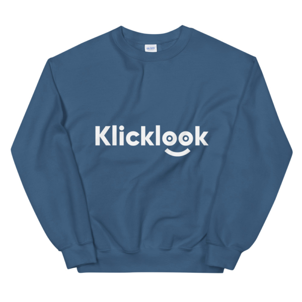 Klicklook Unisex Indigo Blue Crew Neck Sweatshirt.