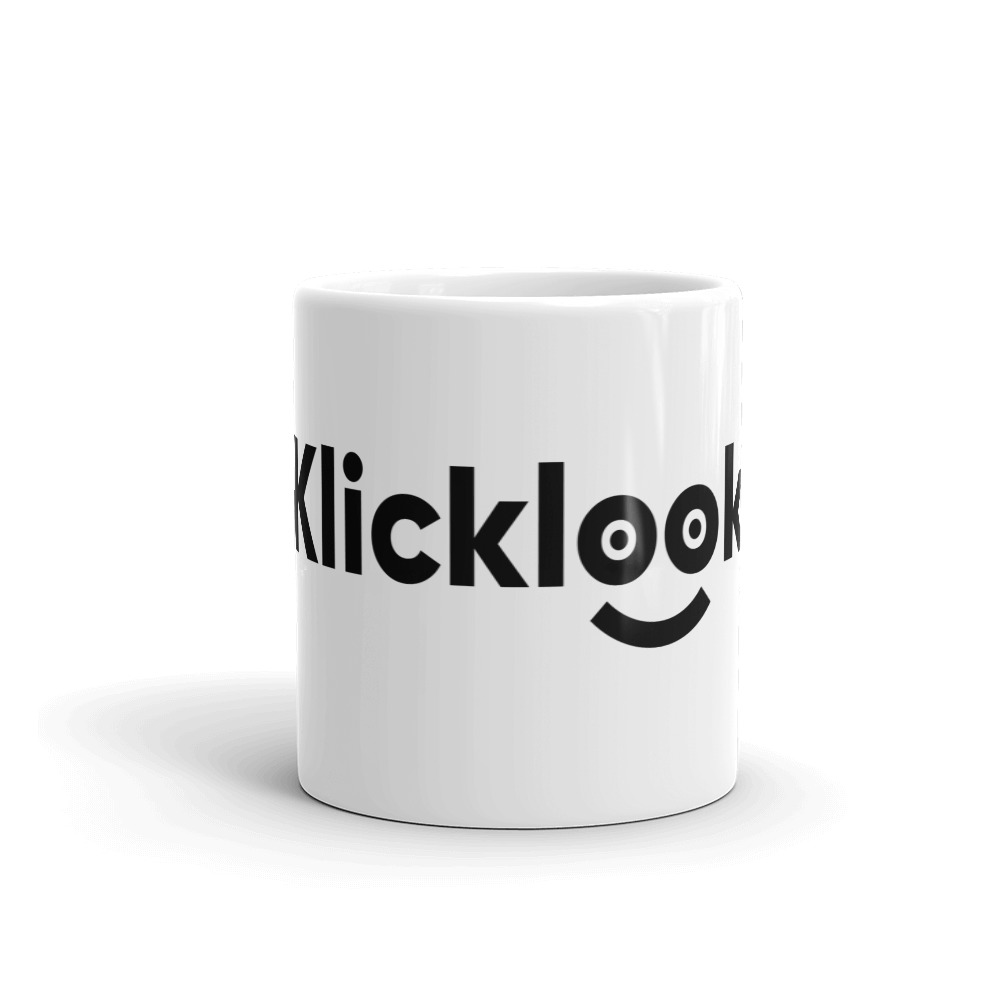 Front view of Klicklook White Coffee Mug 11oz.