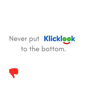 Don't use Klicklook in phrase or sentence.
